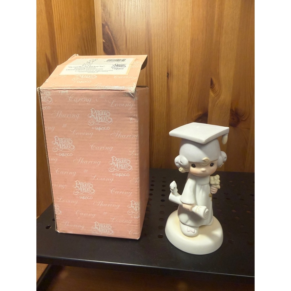 Precious Moments E4721 The Lord Bless You And Keep You Graduation Figurine Box
